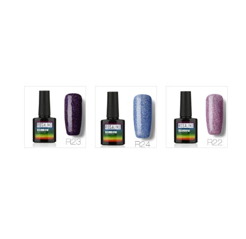 Rosalind Nail free, long-lasting, non-toxic, nail polish, ROSALIND phototherapy glue, star studded rainbow system.