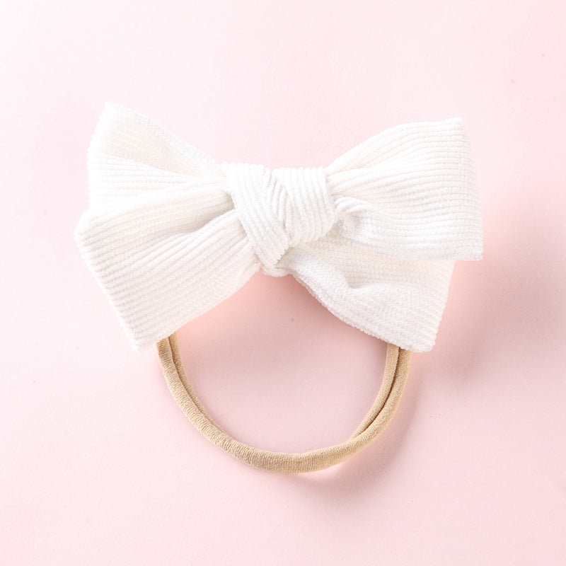 Elastic Nylon Hair Rope 17 Colors Corduroy Bow Baby Hair Tie