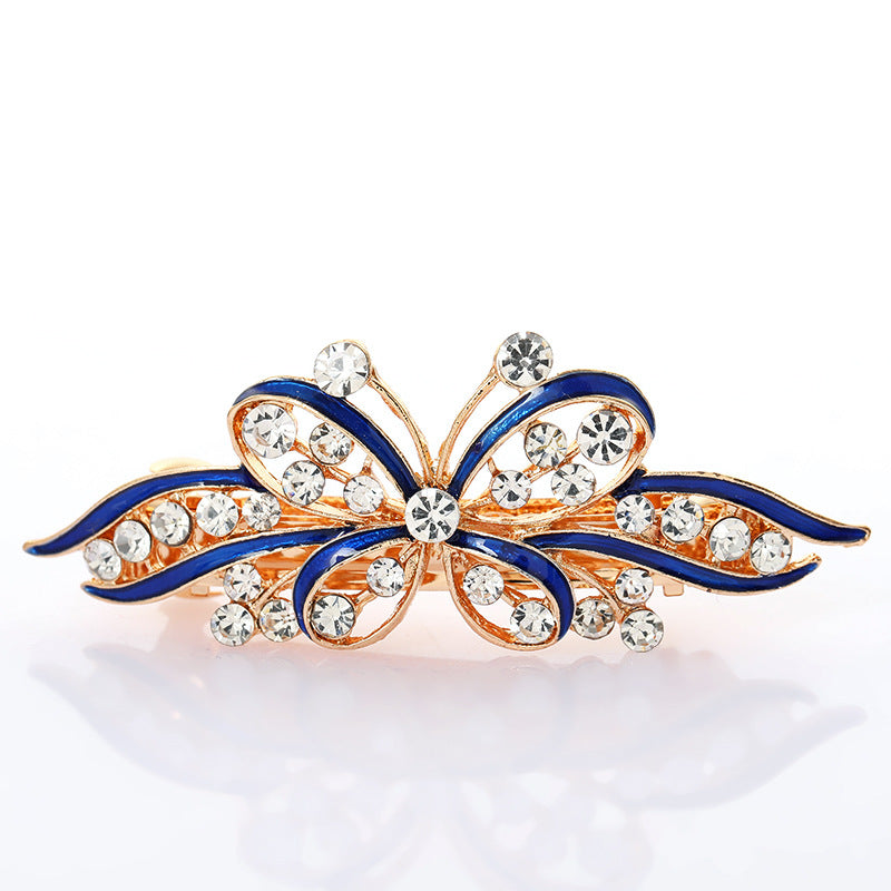 High Quality Alloy Oil Bowknot  Dripping Hairpin