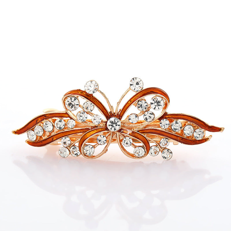 High Quality Alloy Oil Bowknot  Dripping Hairpin