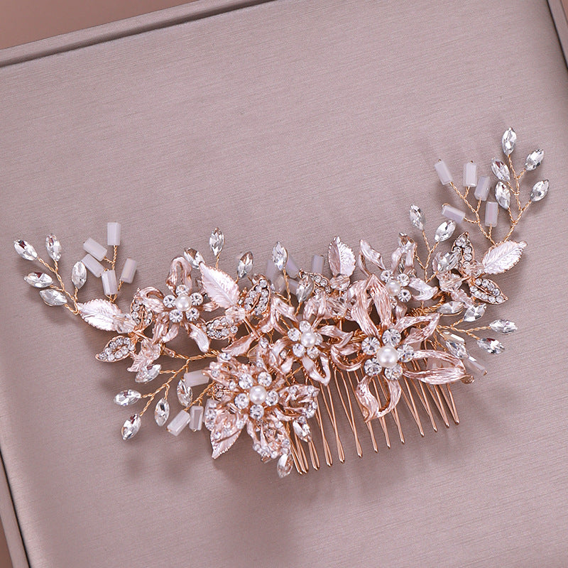 Women's Fashion Simple Handmade Rhinestone Hair Comb