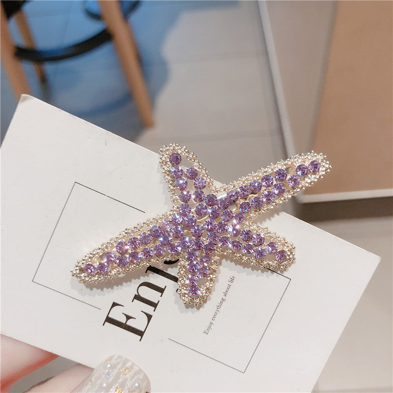 Purple flashing diamond girl full of diamond hair clips