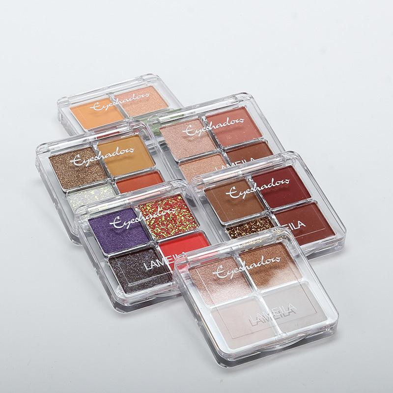 Pearlescent Waterproof Beauty Sequin Four-Grid Eyeshadow