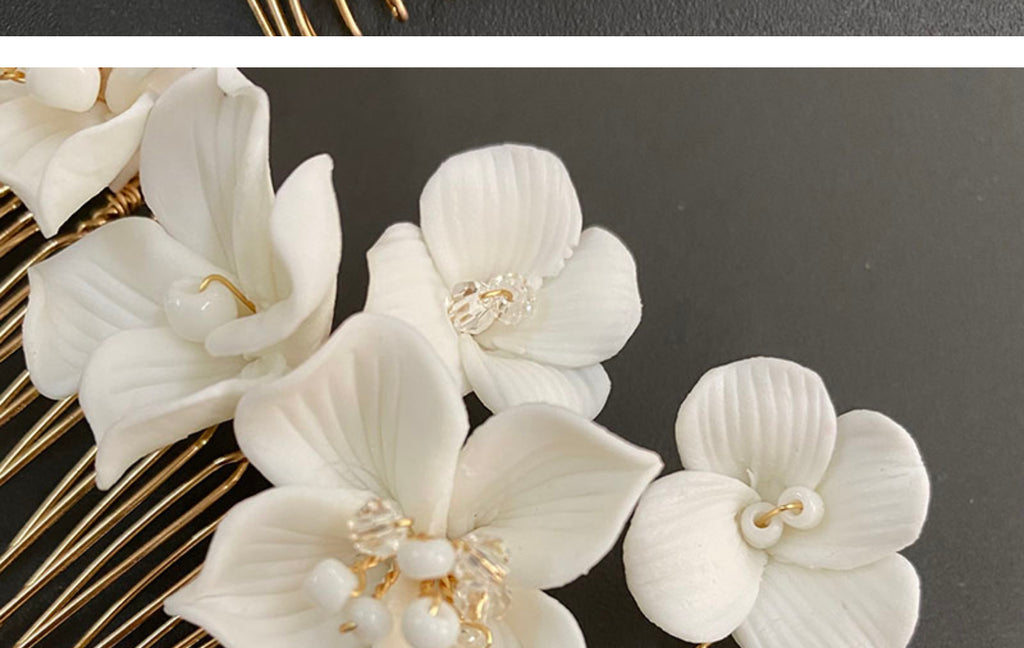 Bridal Headwear Accessories White Ceramic
