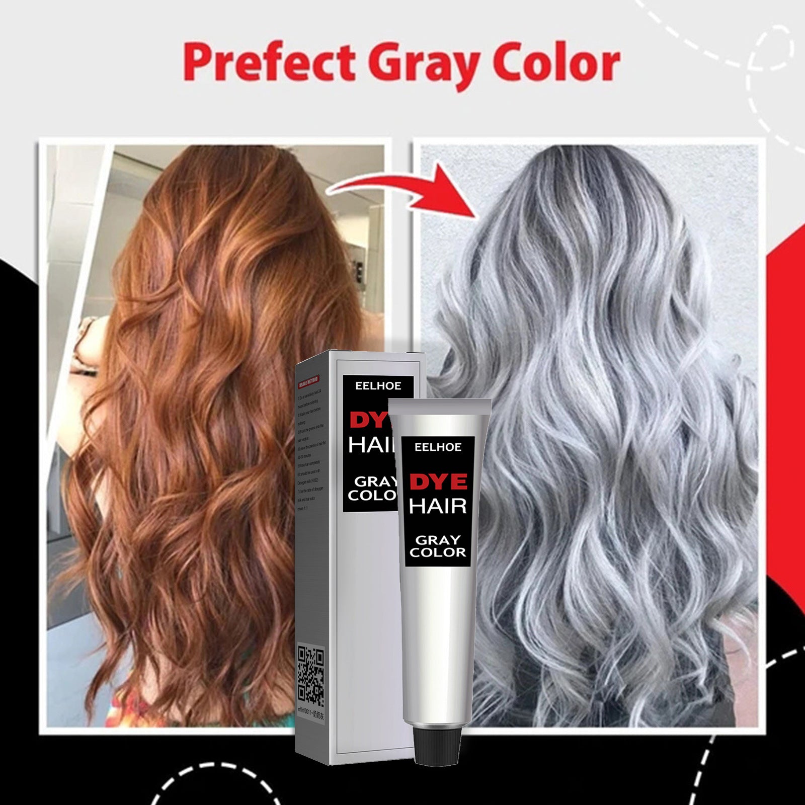 Eelhoe Easy To Color Hair Care Long-lasting Mild Hair Gray Hair Hairdressing Agent