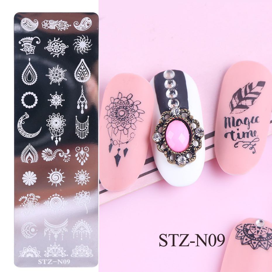 STZ-N09 Nail print small long steel plate
