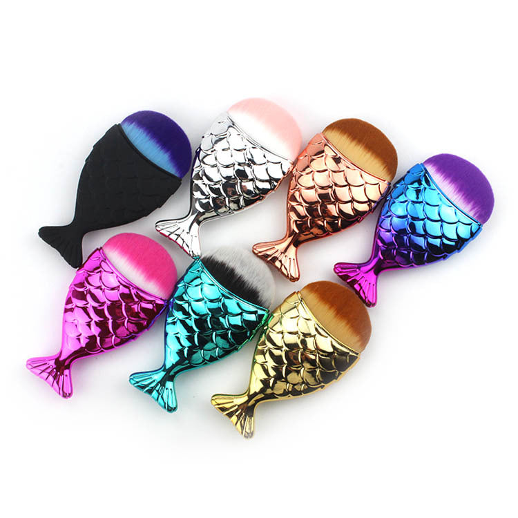 Mermaid Foundation Makeup Brush Color Fishtail Plating