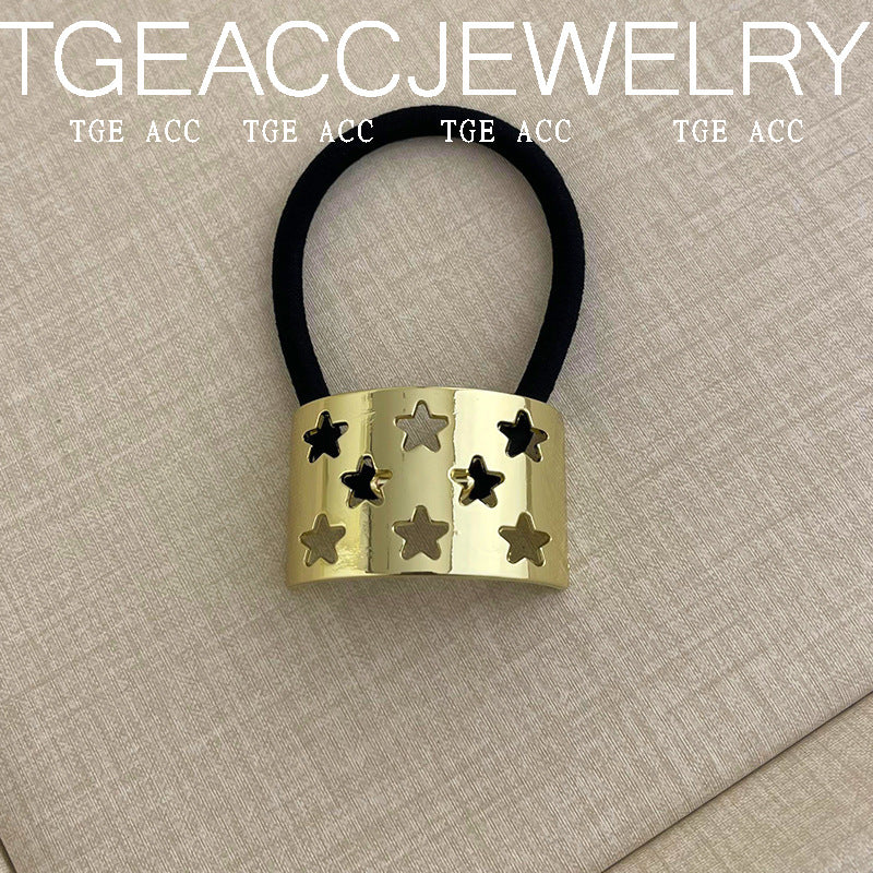 European And American Cold Style Geometric Metal Concave-convex Stretch Retro Head Rope