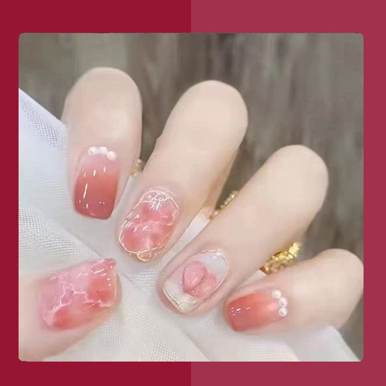 Peach Heart False Nail Small Love Nail Piece