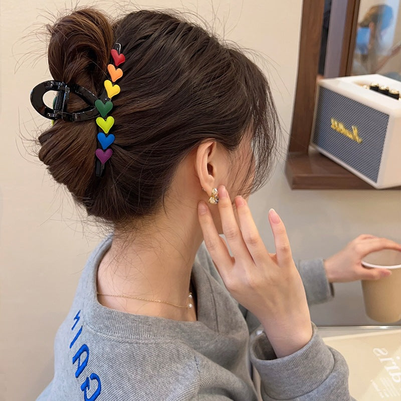 Rainbow Love Lovely Large Hairpin Girl