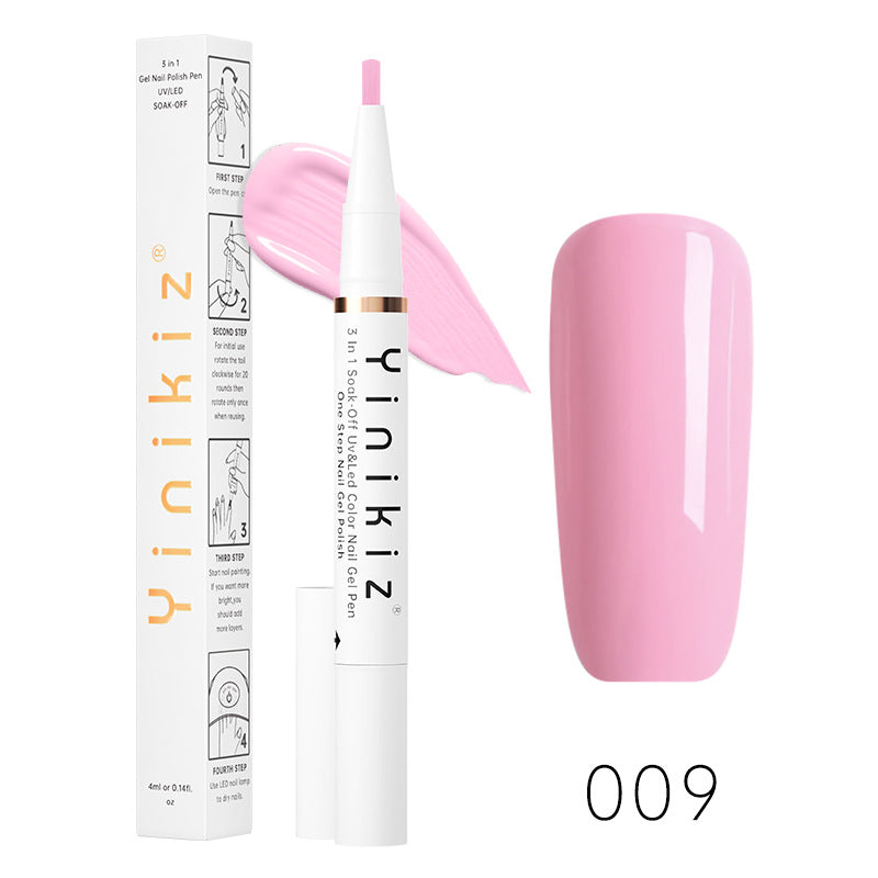 Yinikiz One-Step Glue Lazy Pen White Three-in-one UV Polish Convenient And Fast Beginner Manicure