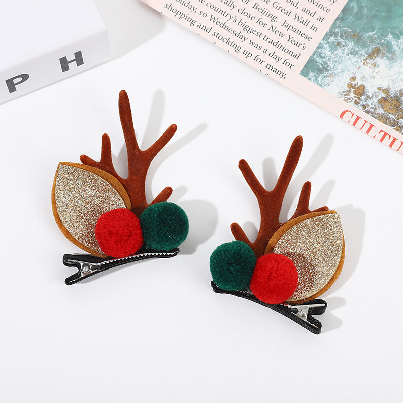 Christmas Antlers Hairpin Cartoon Cute Elk