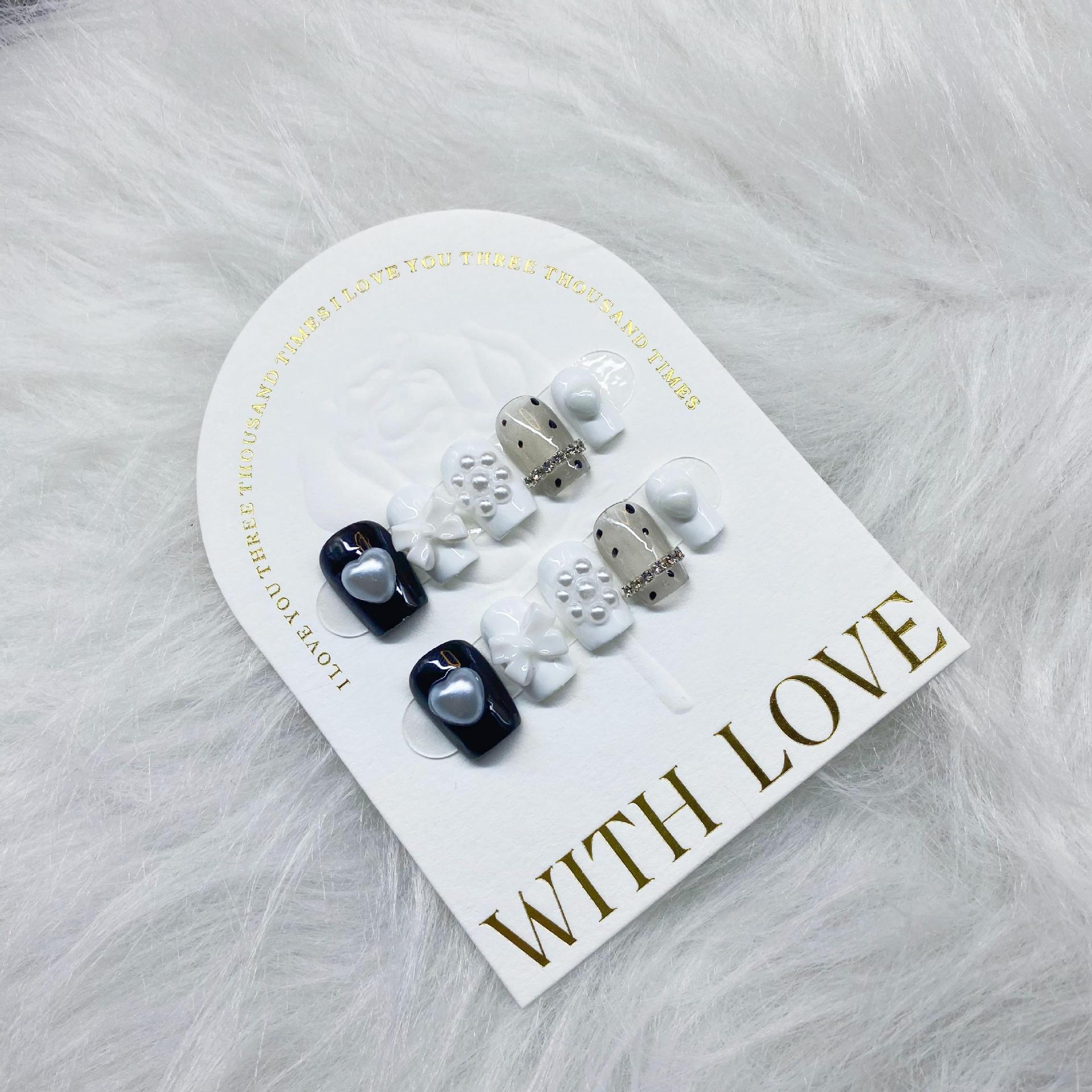 Black And White Cute Women's Handmade Nail Patch