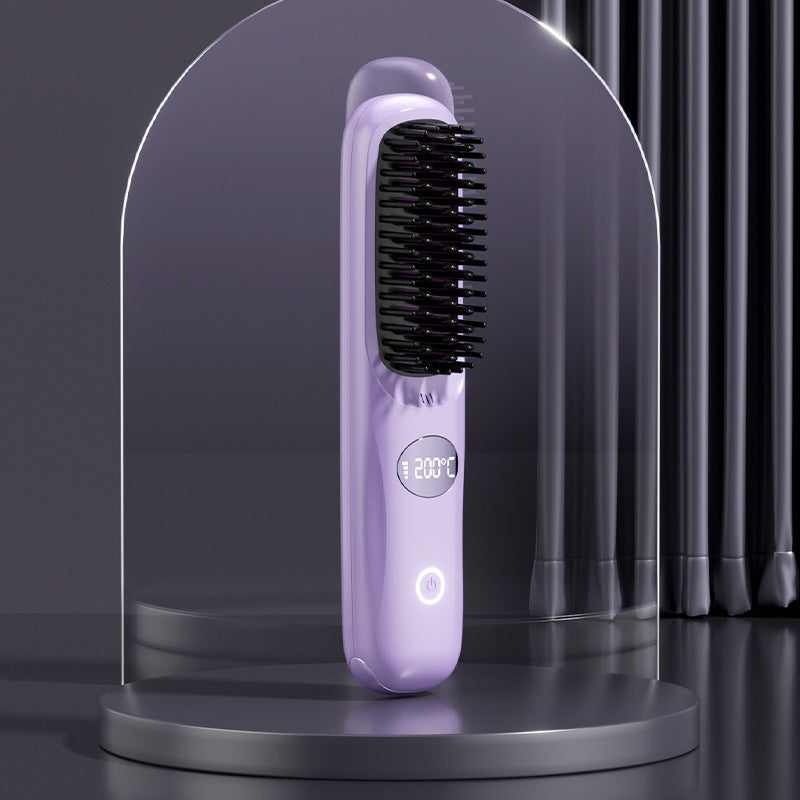 LCD USB Charging Ceramic Heating Comb Straight Hair