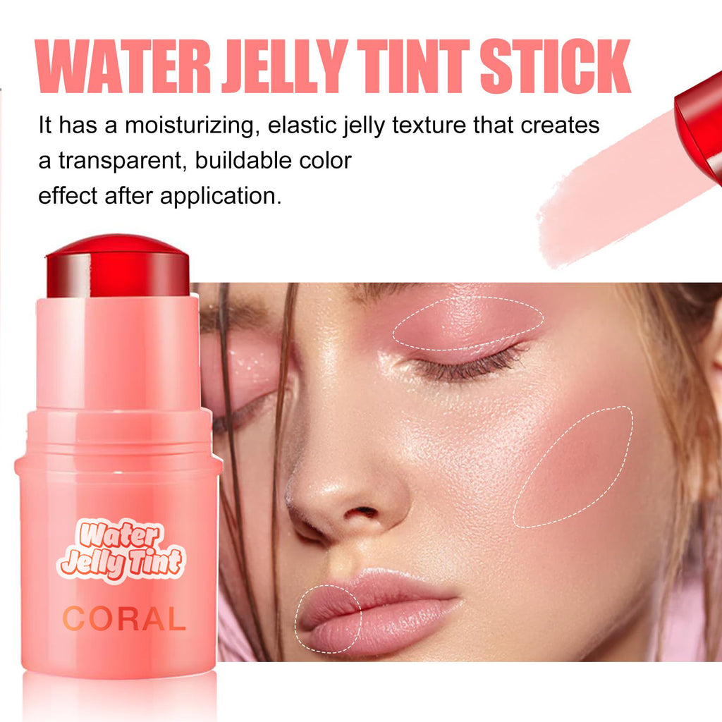 Coral Blush Stick Jelly Texture Easy To Apply
