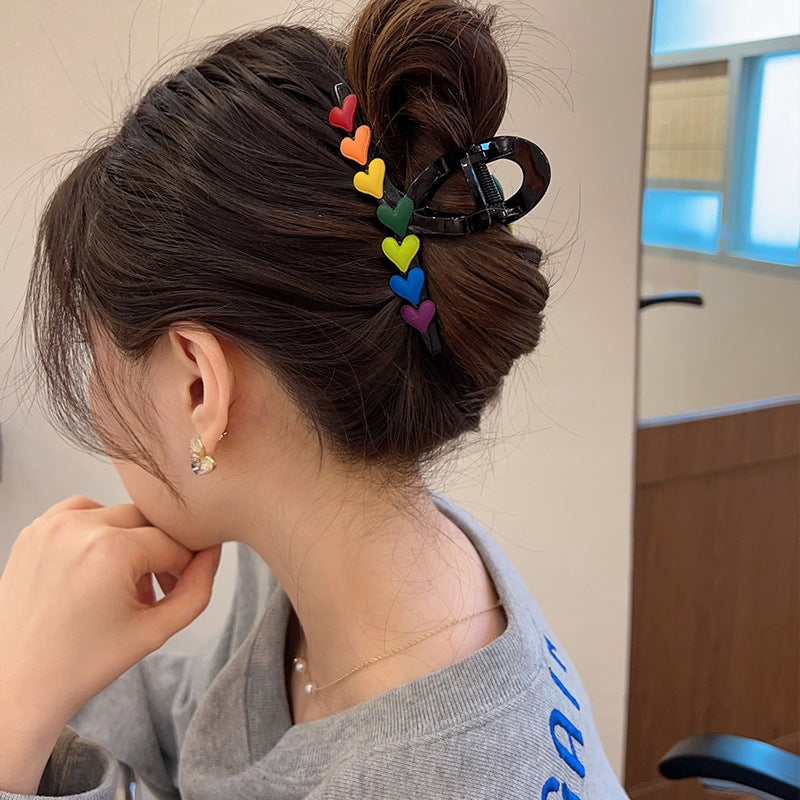 Rainbow Love Lovely Large Hairpin Girl