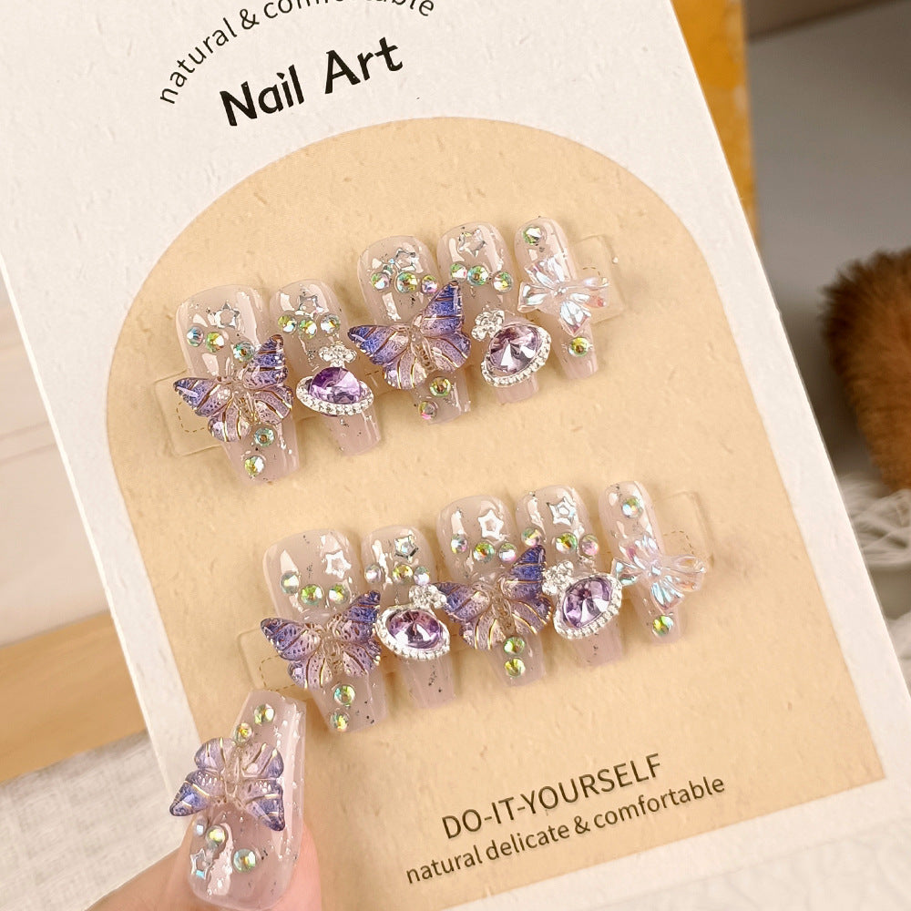 Aurora Bow Nail Art Tips With Crystal Accents For A Glamorous Wearable Look