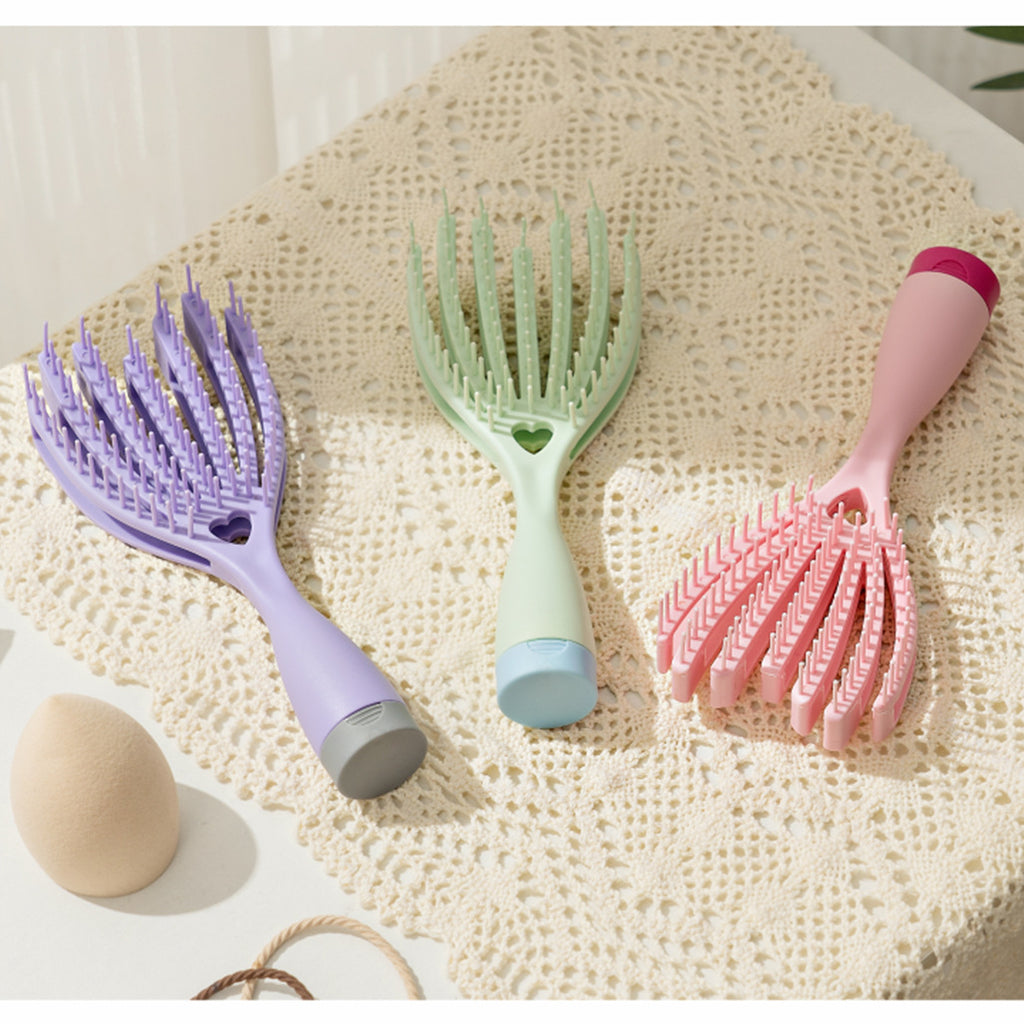 Portable Wet And Dry Hollow Hair Massage Broken Hair Finishing Solution Household Plastic Massage Comb Fluffy Hair Massage Styling Comb