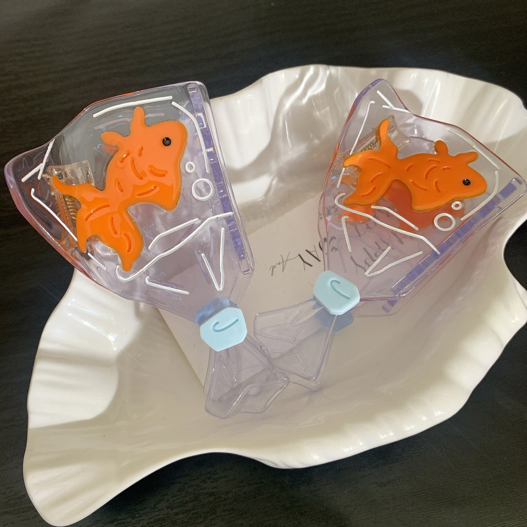Stitching Creative Small Goldfish Acetate Hairpin Design
