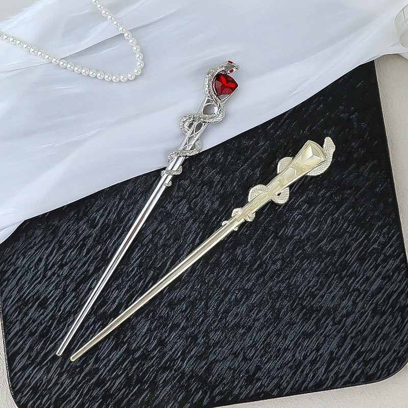 New Versatile Alloy Hairpin Snake-shaped Gem Hair Accessory