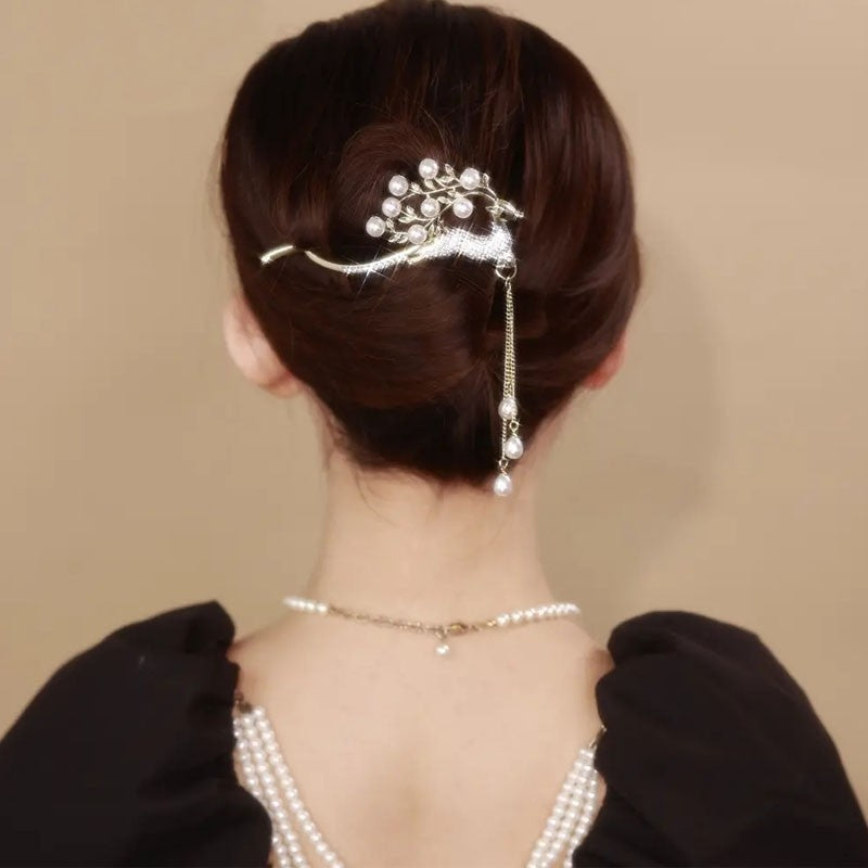 Women's Back Head Frog Buckle Horizontal Clip Premium Headwear