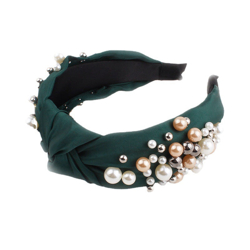Ladies Fashion Personality Pearl Headband Multicolor