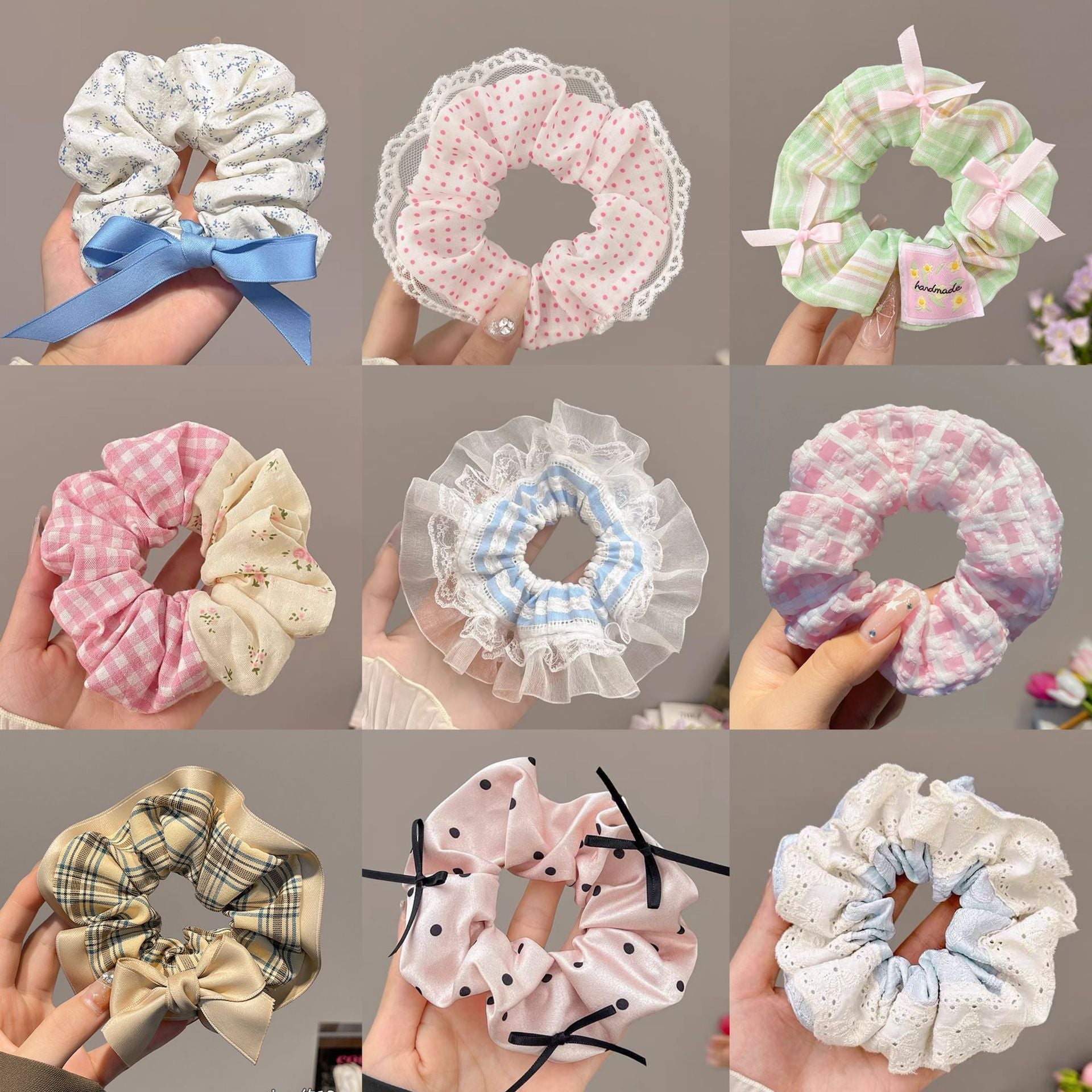 Summer Super Fairy Sweet Lace Large Intestine Hair Ring