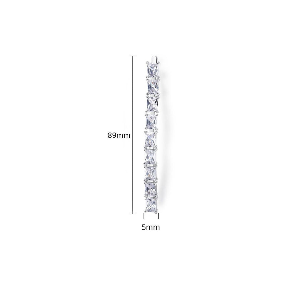 Square Zircon Gang Drill Women's Bobby Edge Clip