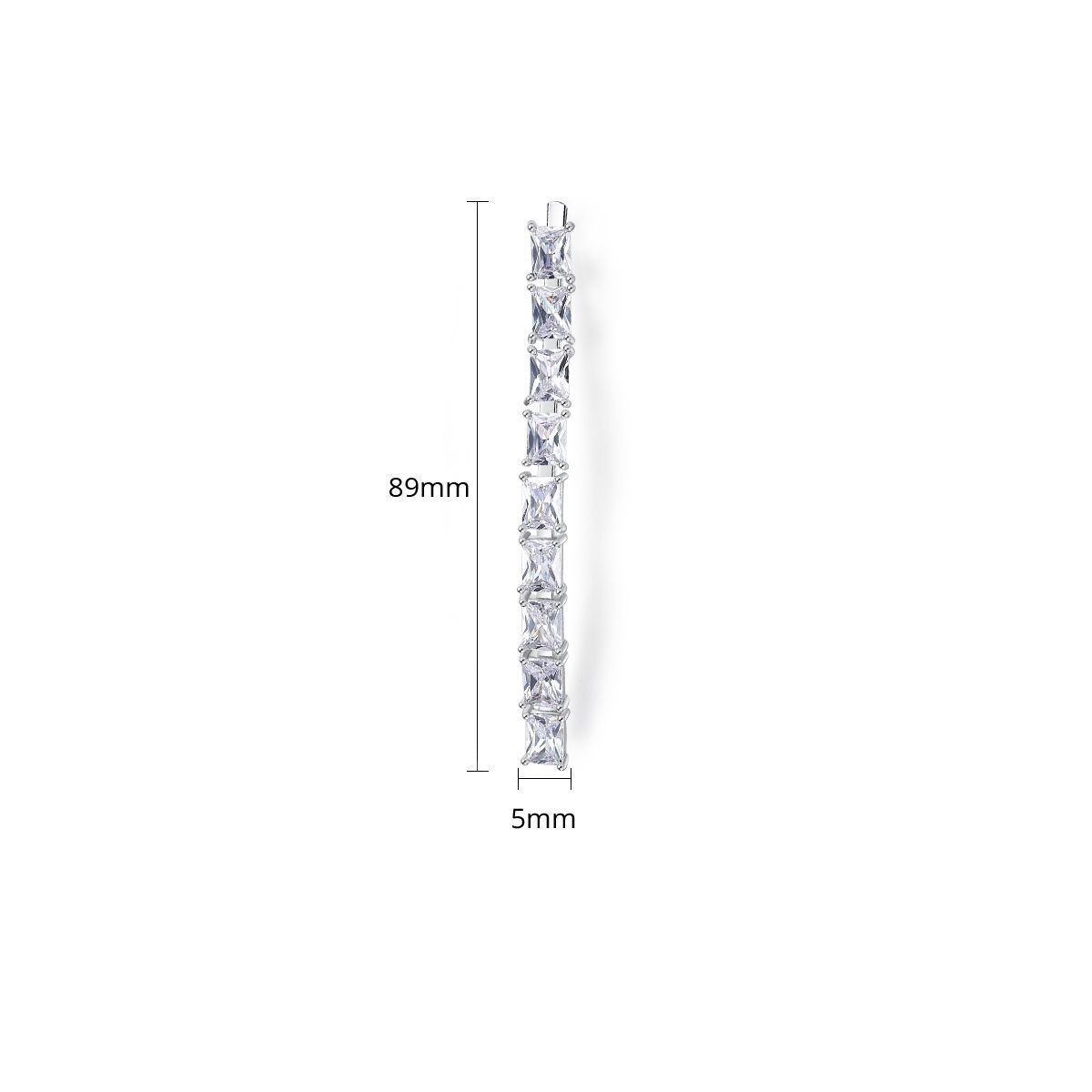 Square Zircon Gang Drill Women's Bobby Edge Clip