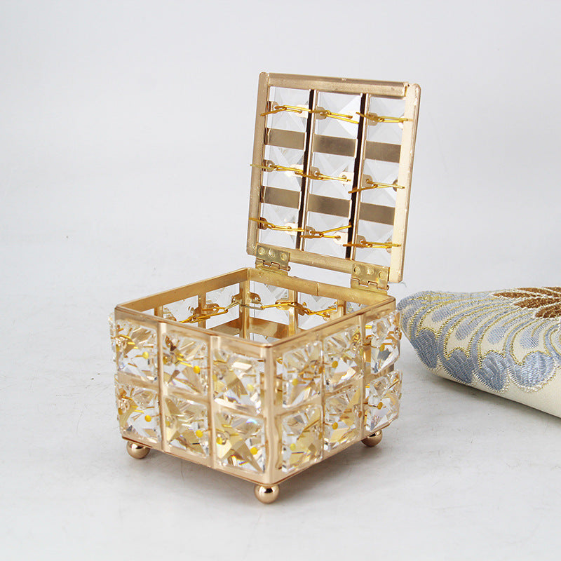 Crystal Storage Box Cotton Foundation Jewelry Stud Earrings