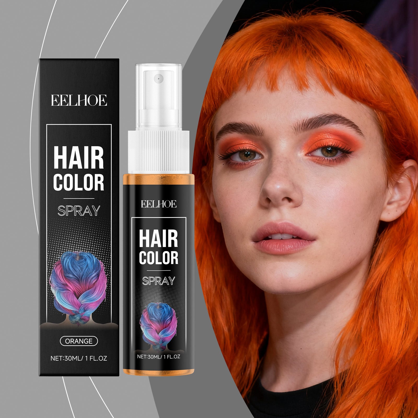 Eelhoe Temporary Orange Hair Spray For Gentle Even Color Correction And A Shiny Uniform Finish