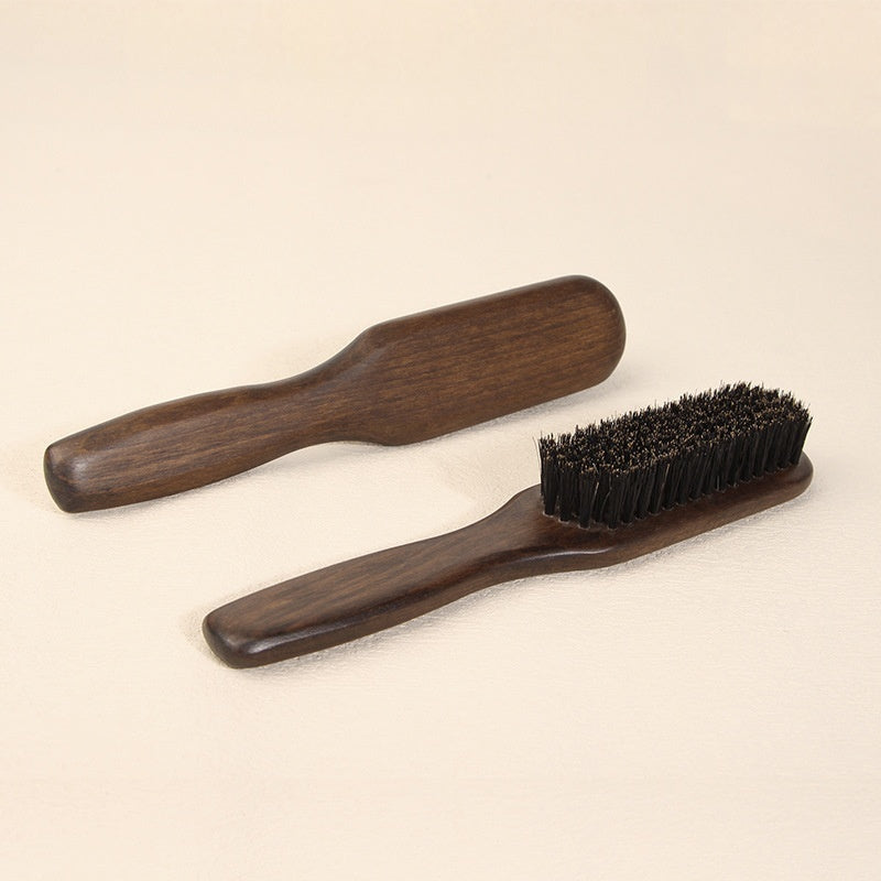 Boar Bristle Beard Comb Solid Wood Hair Brush For Mens Beards