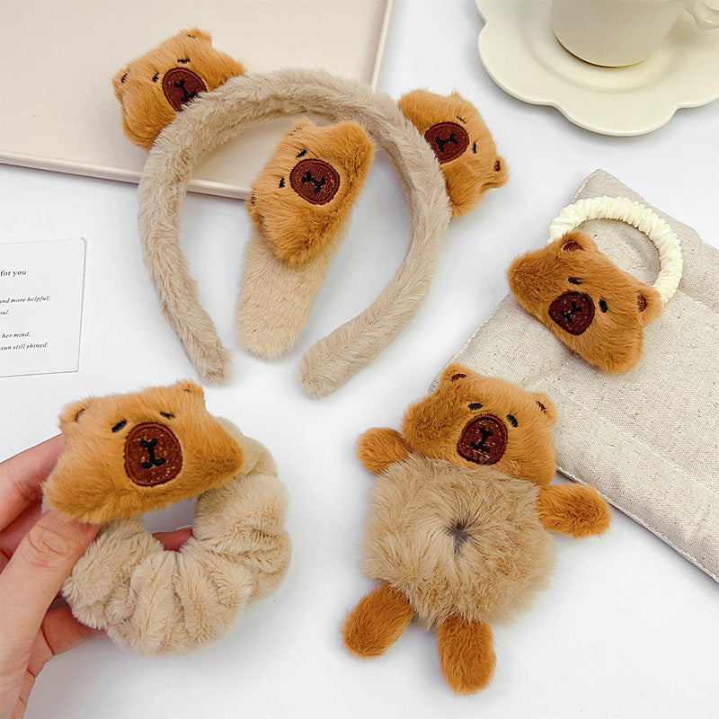 Children's Cartoon Plush Large Intestine Headdress Barrettes