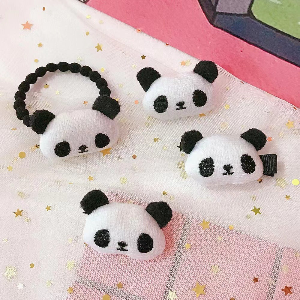 Cute Panda Barrettes Hair Ring Fashion Ornament