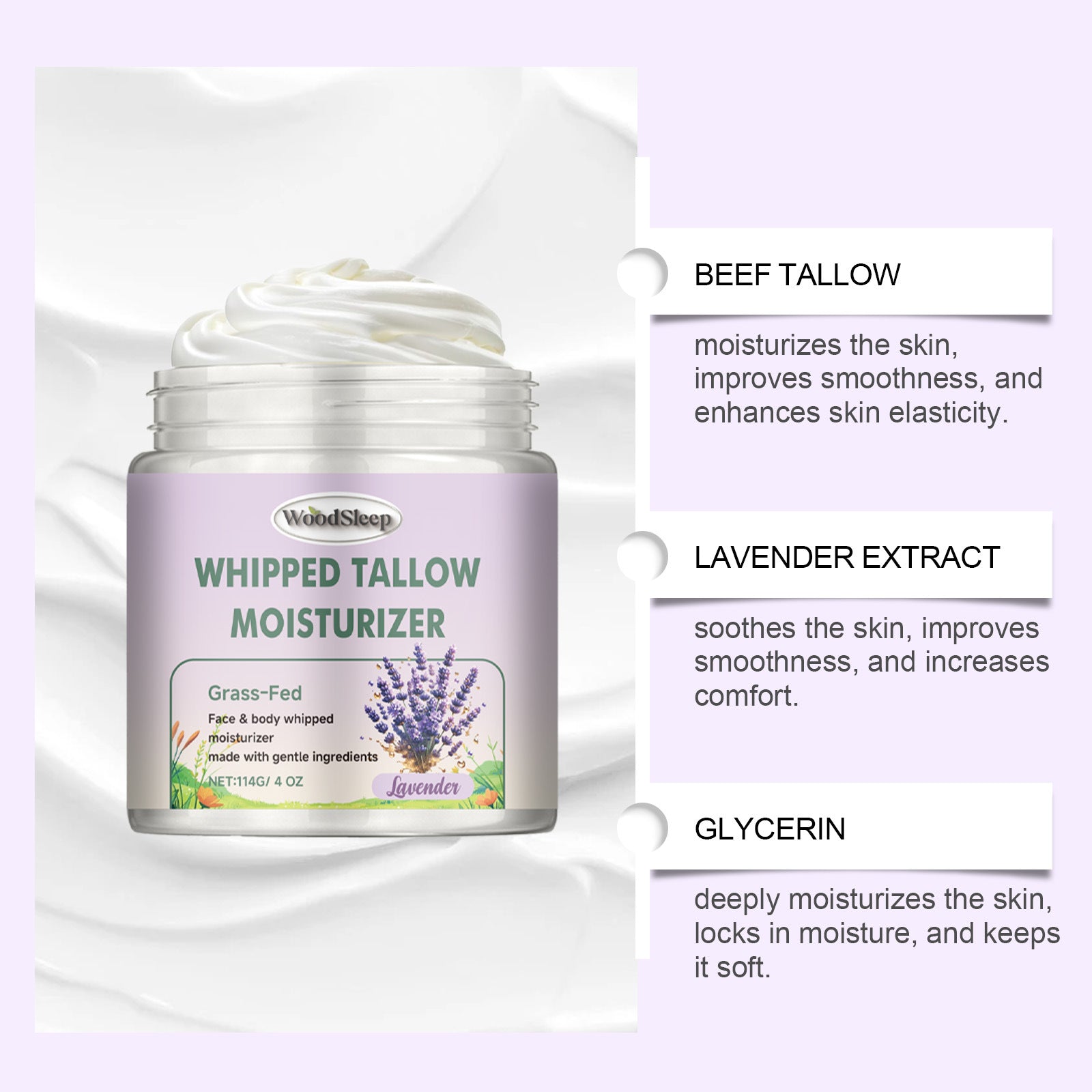 Grass-fed Beef Fat Moisturizing Cream Gentle Hydrating
