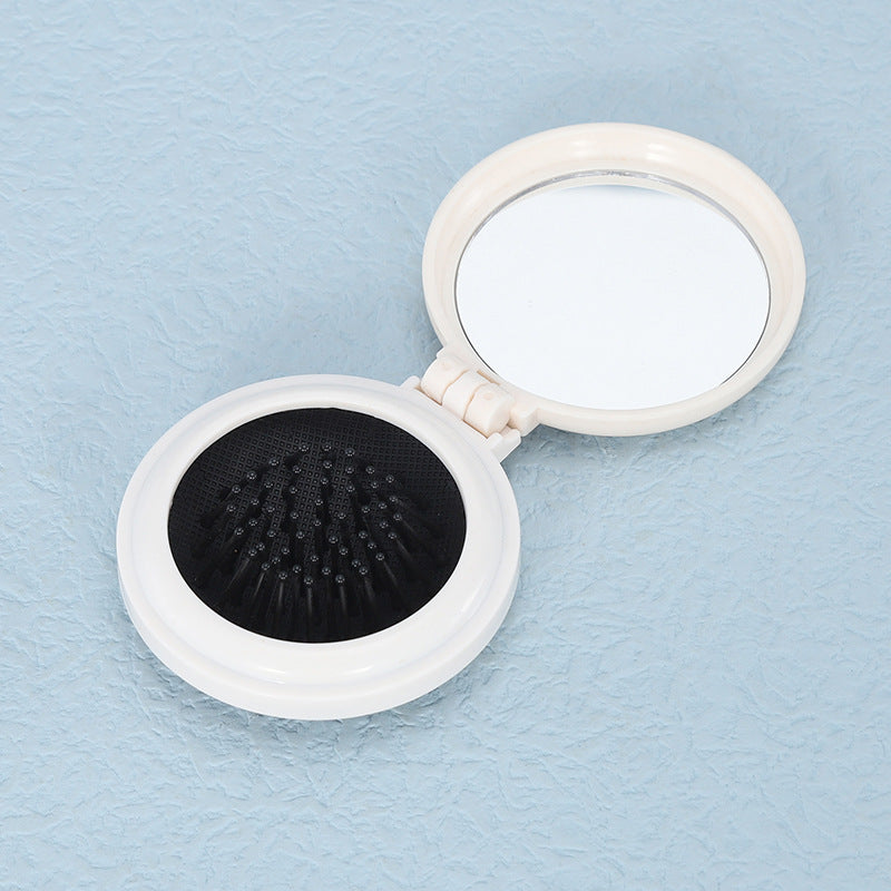 Macaron Mini 2-in-1 Folding Mirror Noodle Comb Airbag Comb