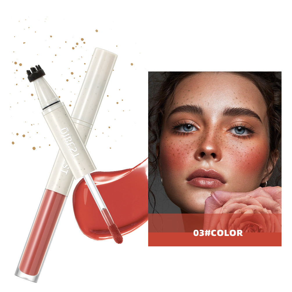 Qibest Double-headed Freckle Blush Women's Long-lasting Matte Natural