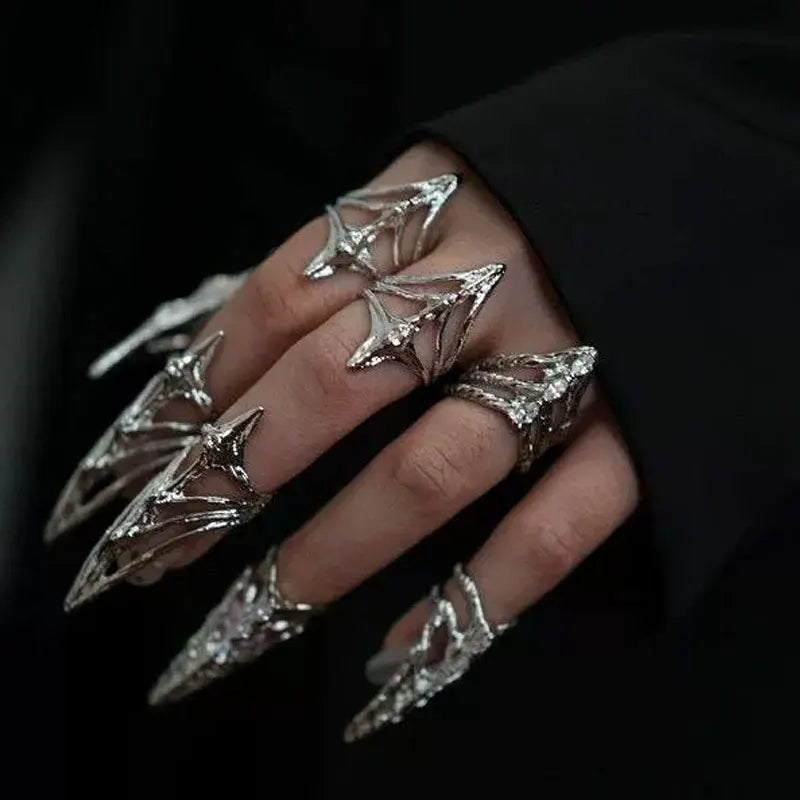 Micro Inlaid Zircon Nail Ring Personality