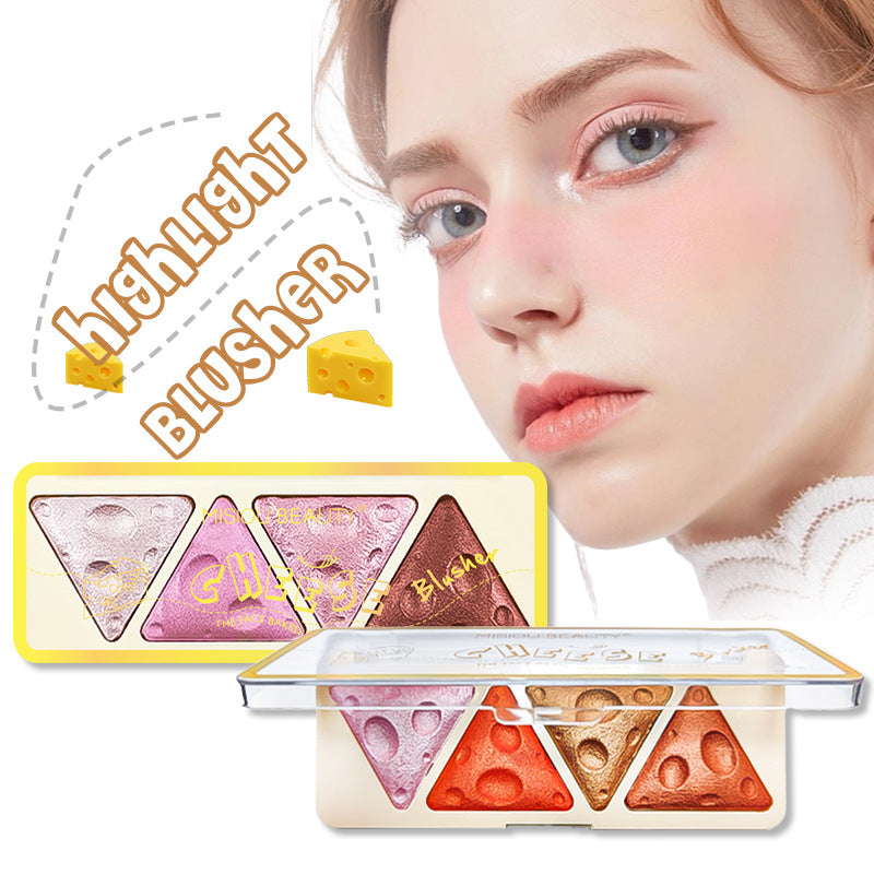 Women's Fashion Cheese Blushe Highlighter Eyeshadow Palette