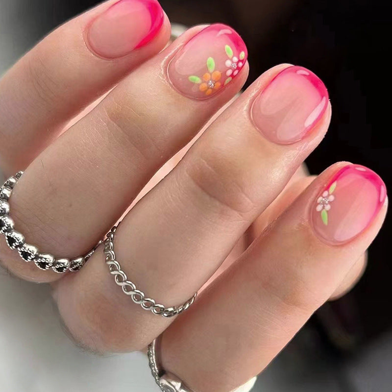 Wear Nail Tip High-grade Purple French Butterfly Black Edge Nail Sticker Nail Stickers
