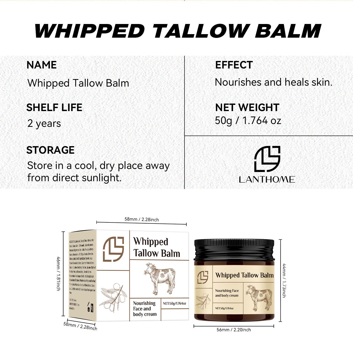 Beef Fat Cream 50g Gentle Moisturizing