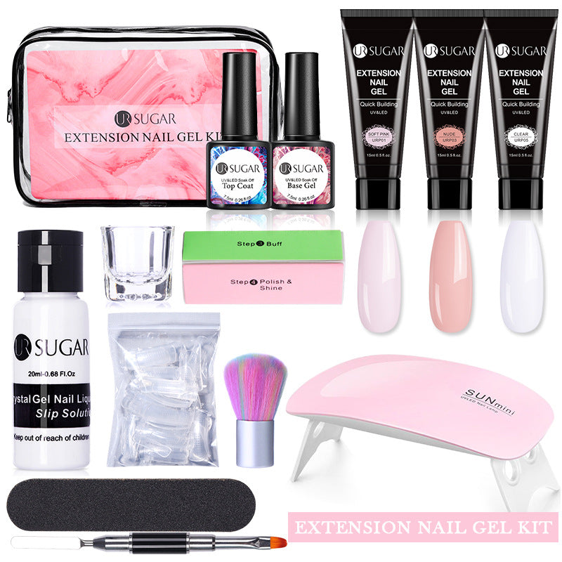 UR Sugar Nail Enhancement Solid Extender Kit Paper Free Tray Extension