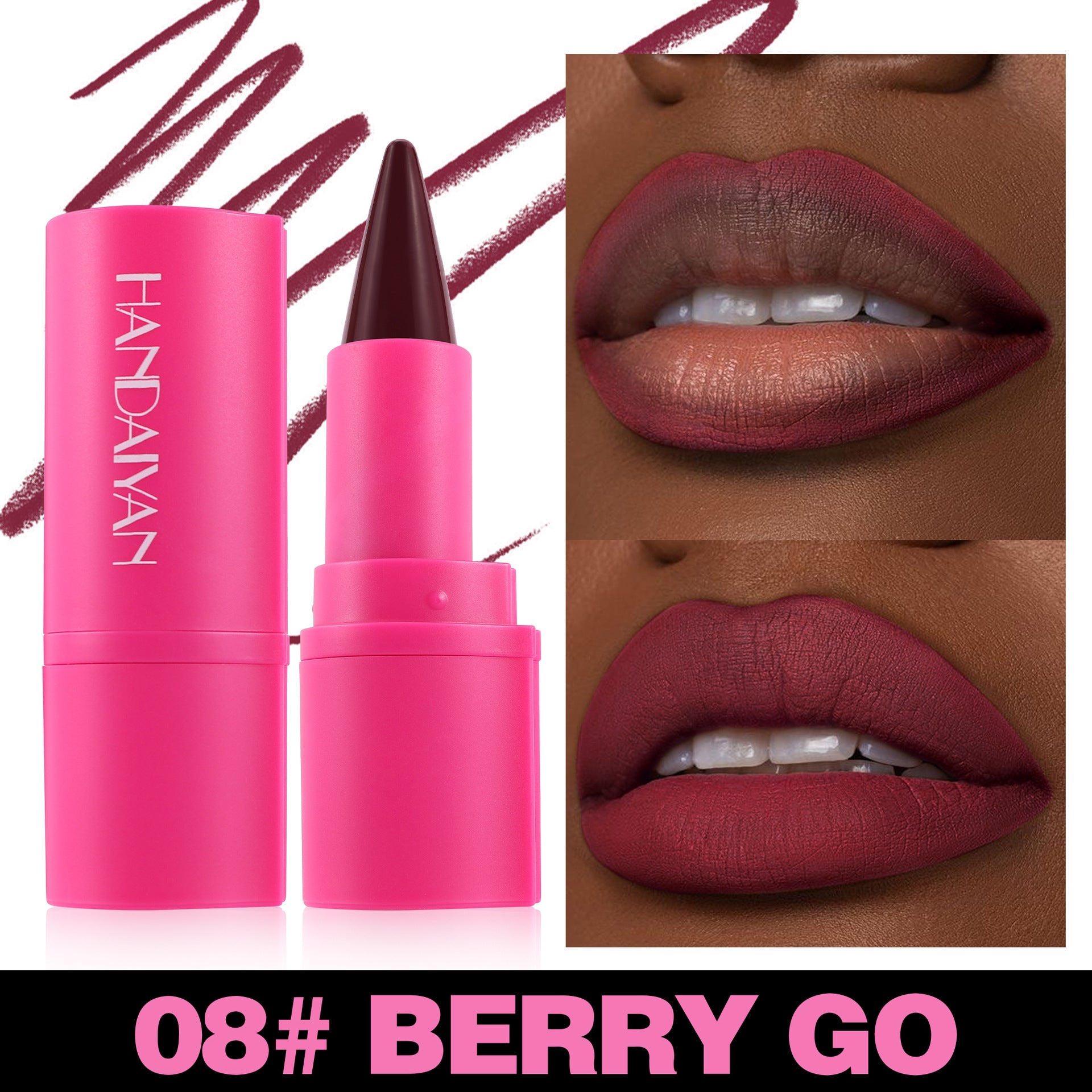 Matte Lipstick Lip Liner 2-in-1 8 Colors