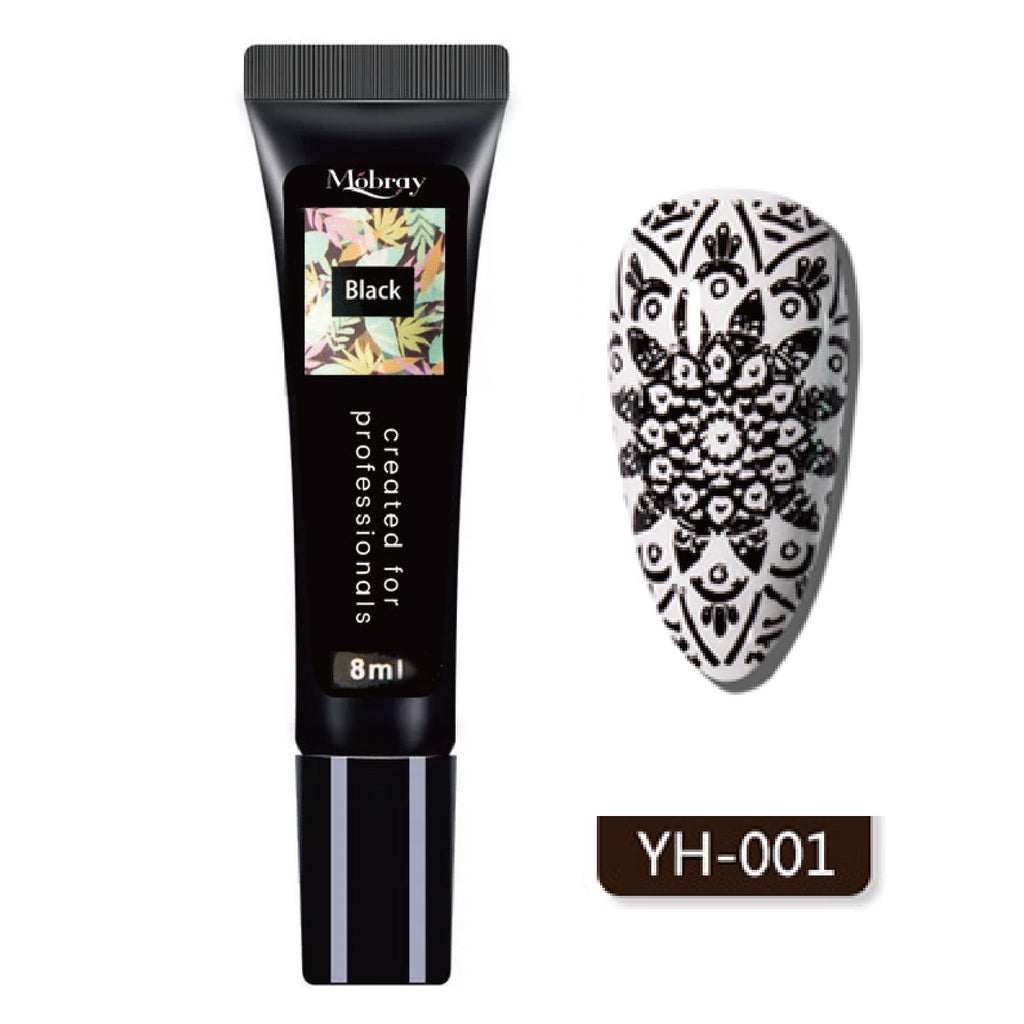 Mobray Manicure Printing Glue Hose Steel Plate Transfer UV Polish Phototherapy Plastic 25 Colors