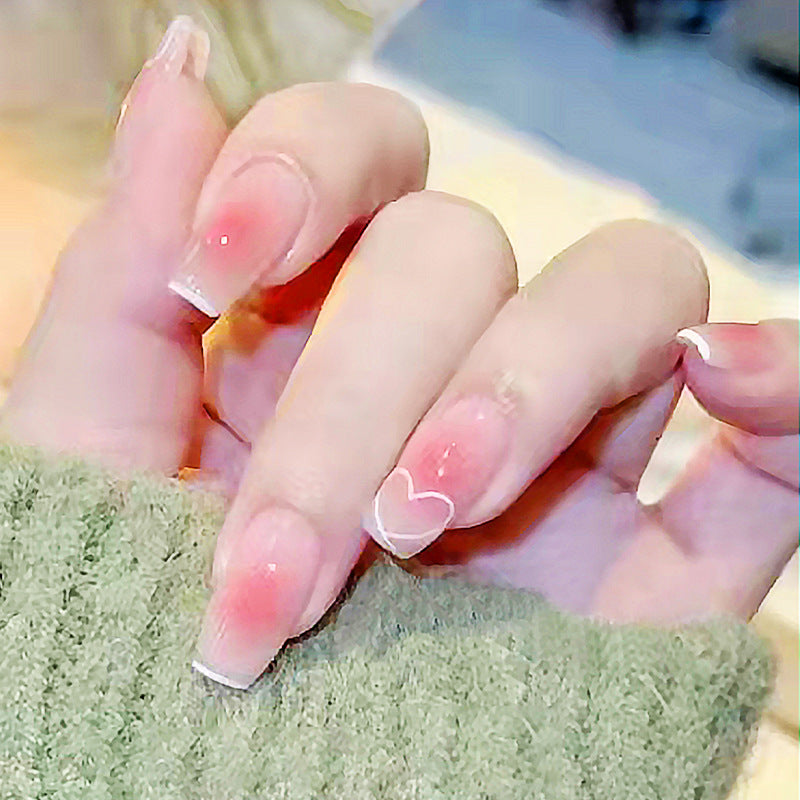 8619 Gradient Blush Nail Art Fingertip Love Wear Detachable