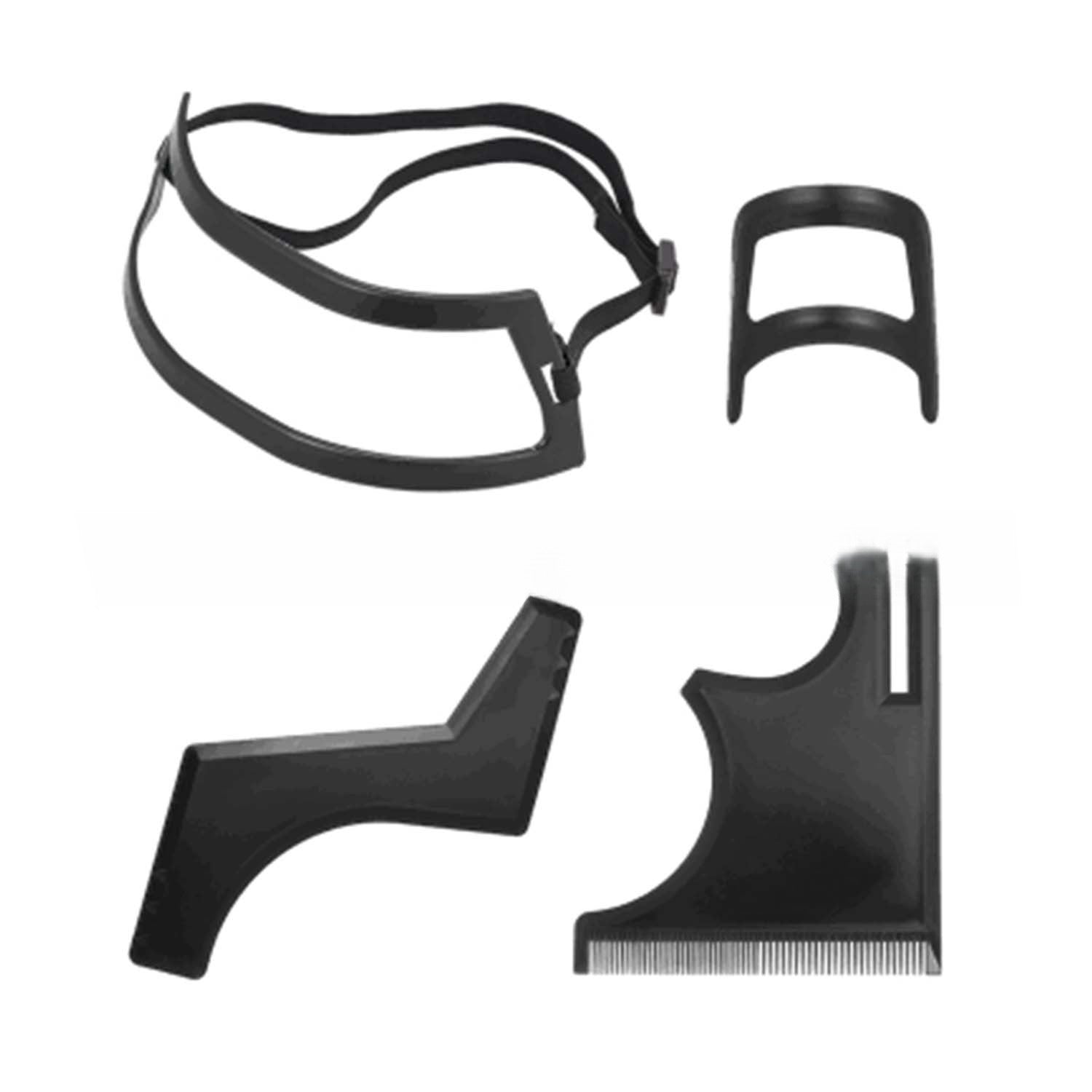 Beard Plate Hair Styling Comb Beard Neck Haircut 4 PCs Set