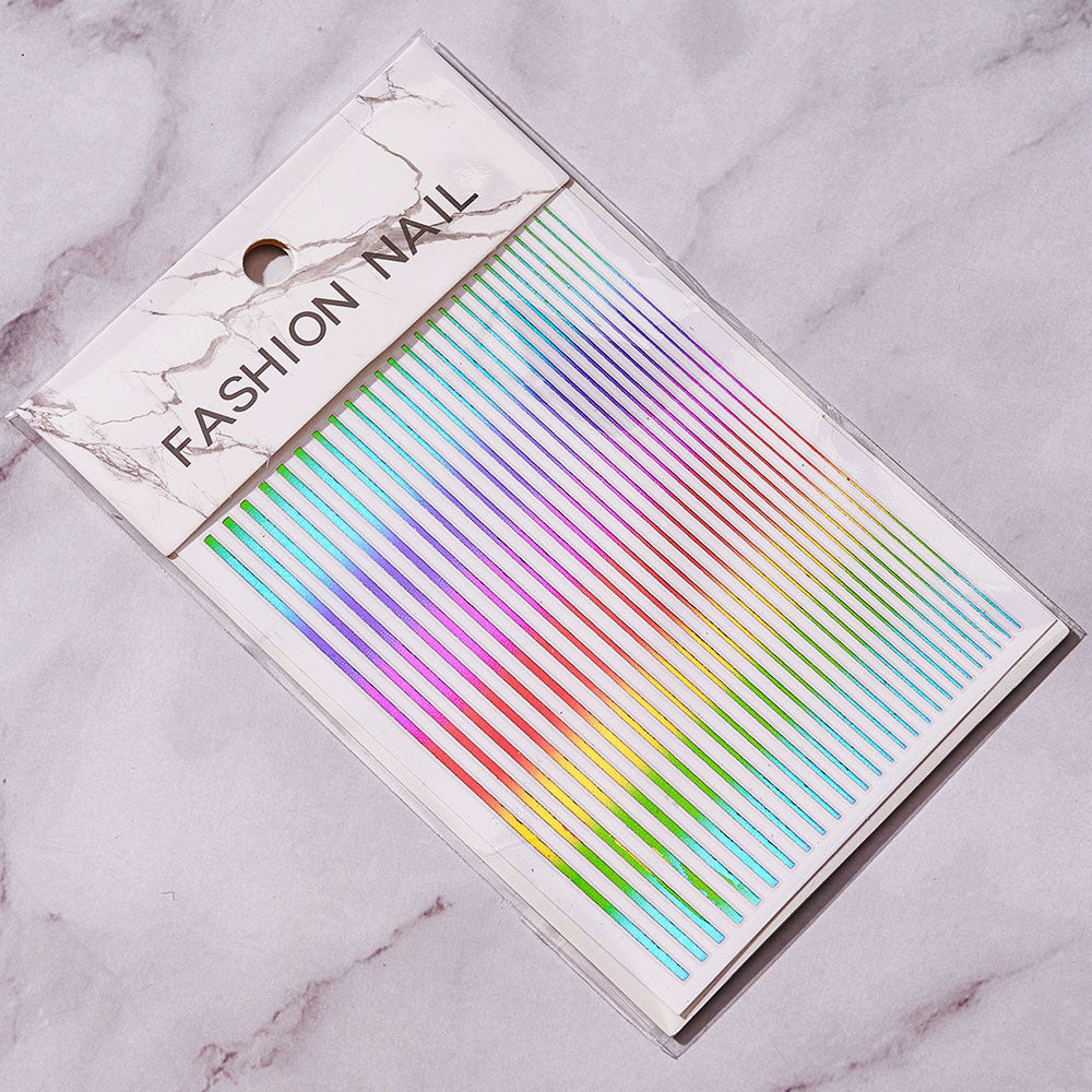 Stickers Bright Line Back Glue Fashion Nail Paste Decorative Multi-color Nail Patches