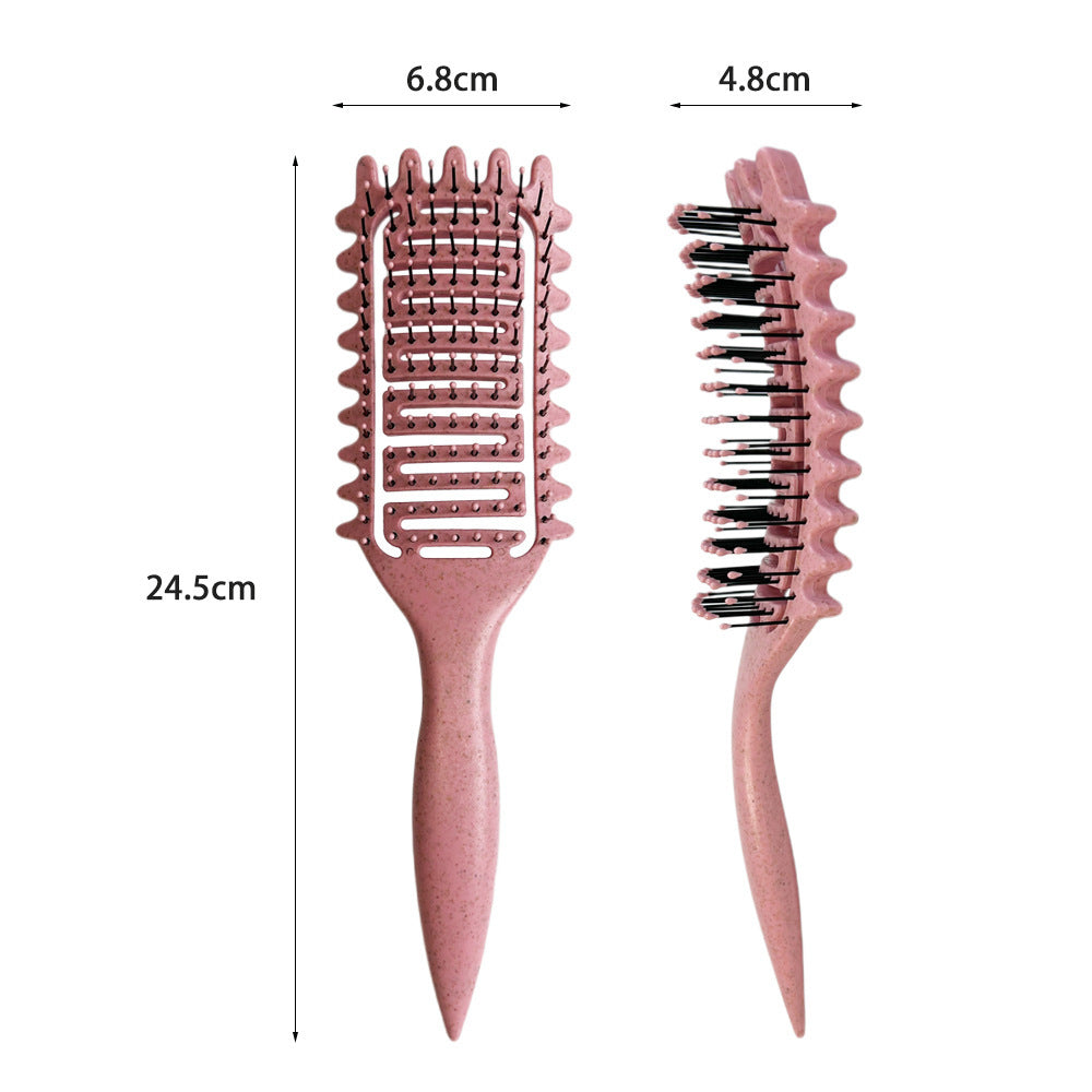 Bounce Curl Definition Shape Fluffy Hair Hollow Comb Wet And Dry Dual-use Head Massage Comb