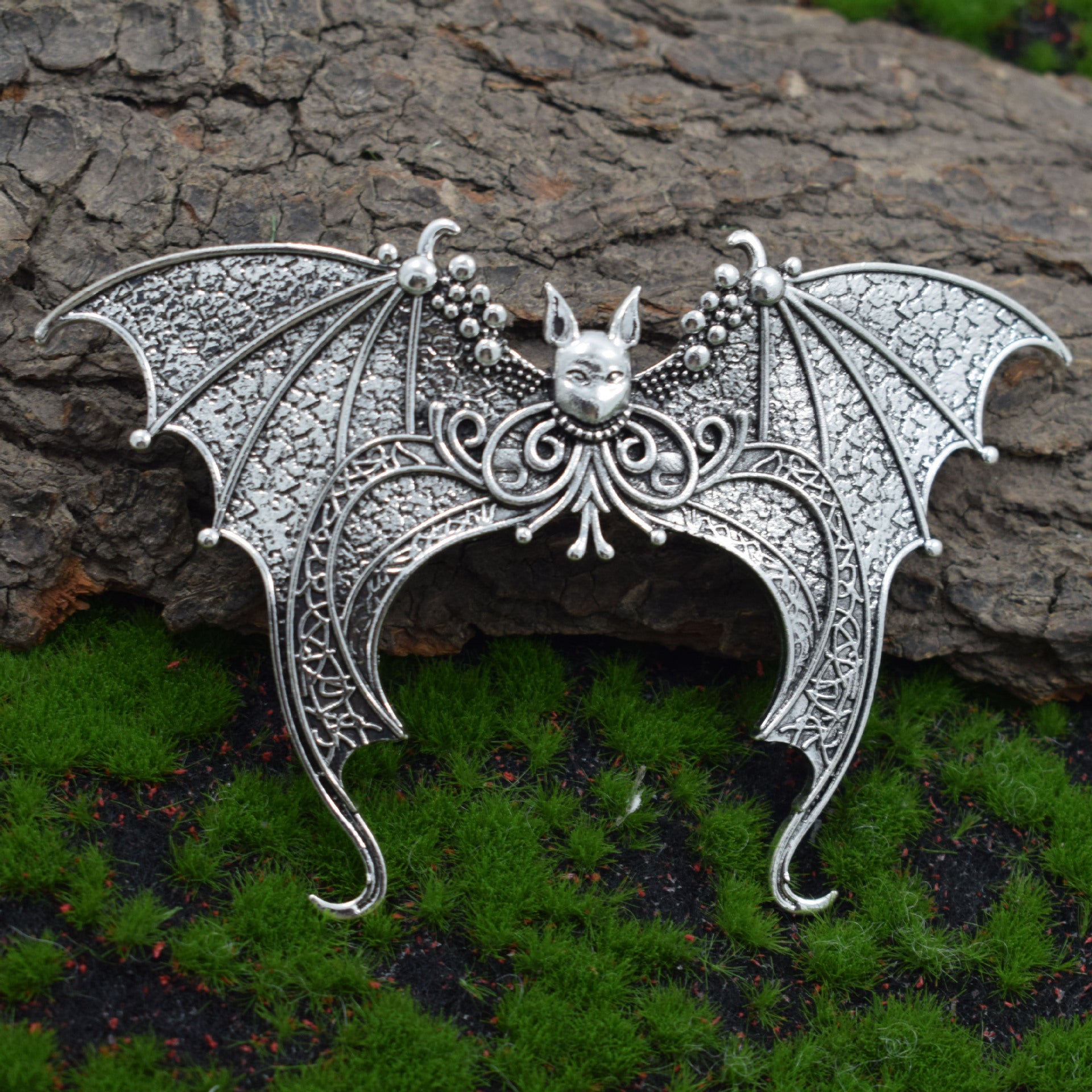 New Gothic Witch Halloween French Bat Hair Clip