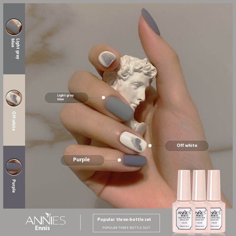 Annies Ennis Women's Three-color New Ice Jelly Nude Color Gel Nail Polish Suit